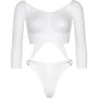 Боди Leg Avenue Top bodysuit with thong back White: Материал Полиамид
