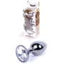 Анальная пробка с кристаллом BOSS of TOYS Boss Series - Jewellery Dark Silver PLUG Clear S, BS6400030