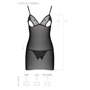 Эротический комплект Passion LOVELIA CHEMISE black L/XL: Фасон Без рукава