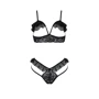 Комплект Passion DOLLY SET WITH OPEN BRA black S/M: Застосування На тело