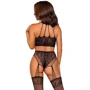 Комплект Leg Avenue Crop top and garter panty Black: Вид Комплекты