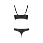 Комплект з еко-шкіри Passion Malwia Bikini black XXL/XXXL: з люверсами та ремінцями, бра та трусики: Для кого Для женщин