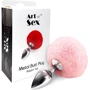 Металлическая анальная пробка М Art of Sex - Metal Butt plug Rabbit Tail, нежно-розовый: Для кого Унисекс