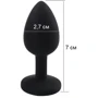 Силиконовая анальная пробка с кристаллом Silicon Black 10 ( размер S ), SKN-SIL-BLACK 10: Наличие вибрации Нет