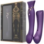 Смартвибратор 3в1 Zalo - Queen Twilight Purple, пульсирующая жемчужина и вакуум, кристалл Swarovski фото 8