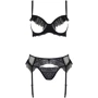 Комплект ECO Passion KERRIA SET WITH OPEN BRA black S/M: Декор Кружево, Волан, Бант