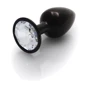 Металевий анальний затор Ouch! Heart Gem Gunmetal - Diamond, S