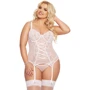 Комплект SoftLine - Brenda, корсет + стрінги, XL (white)