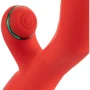 Вибратор-кролик с флоггером LOCKINK Sevanda Whip Vibrating Massage Wand - Red & Green: Диаметр, см 3.7