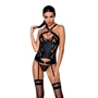 Сетчатый комплект с узором Hima Corset black L/XL - Passion