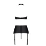 Комплект с имитацией шнуровки Nancy Set black 6XL/7XL - Passion топ, трусики и пояс для чулок: Для кого Для женщин