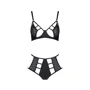 Комплект из эко-кожи Passion Tamaris Set black S/M: бюстгальтер и трусики с перфорацией: Материал Полиуретан