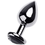 Анальна пробка із кристалом Toyfa Metal Silver anal plug black gem
