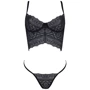 Комплект ECO Passion KERRIA SET black S/M: Декор Бант, Кружево