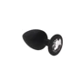 Анальний корок CRYSTAL Black Silicone Diamond, L