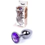 Анальна пробка із кристалом BOSS of TOYS Boss Series - Jewellery Dark Silver PLUG Purple S, BS6400034