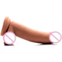 8 Inch Ultra Real Dual Layer Suction Cup Dildo - Medium Skin Tone - фалоімітатор 18x5 см, тілесний: Мошонка є