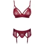 Комплект Obsessive Wonderia set, S / M, рубіновий фото 3