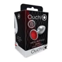 Металлическая анальная пробка Ouch! Heart Gem Silver - Ruby Red, S: Материал Медицинский металл