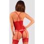 Прозрачный корсет Obsessive Lacelove corset XL/2XL Red: Декор Кружево
