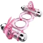 Эрекционное вибро кольцо с стимулятором клитора BUNNY Snuggles, BI-014079: Цвет розовый