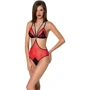 Полупрозрачное боди с кружевом Passion PEONIA BODY Red L/XL