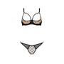 Комплект Passion MARINA SET WITH OPEN BRA beige L/XL: Матеріал Полиамид