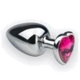 Анальная пробка, Silver Heart Pink-Rhodolite, M