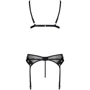 Комплект белья Passion NESSY SET Black L/XL: Декор Шнуровка, Люверсы