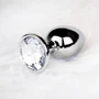 Металевий анальний затор Ouch! Heart Gem Silver - Diamond, S фото 8