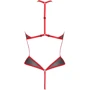 Сетчатое боди с кружевом на груди Passion SATARA BODY Black/Red L/XL: Материал Полиамид