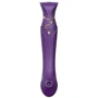 Смартвибратор 3в1 Zalo - Queen Twilight Purple, пульсирующая жемчужина и вакуум, кристалл Swarovski фото 10