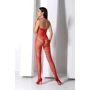 Бодістокінг із плетенням на животику Passion BS100 One Size red: Візерунок Однотонный