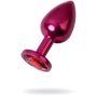 Анальная пробка с кристаллом Metal By Toyfa Burgundy Anal Plug Ruby